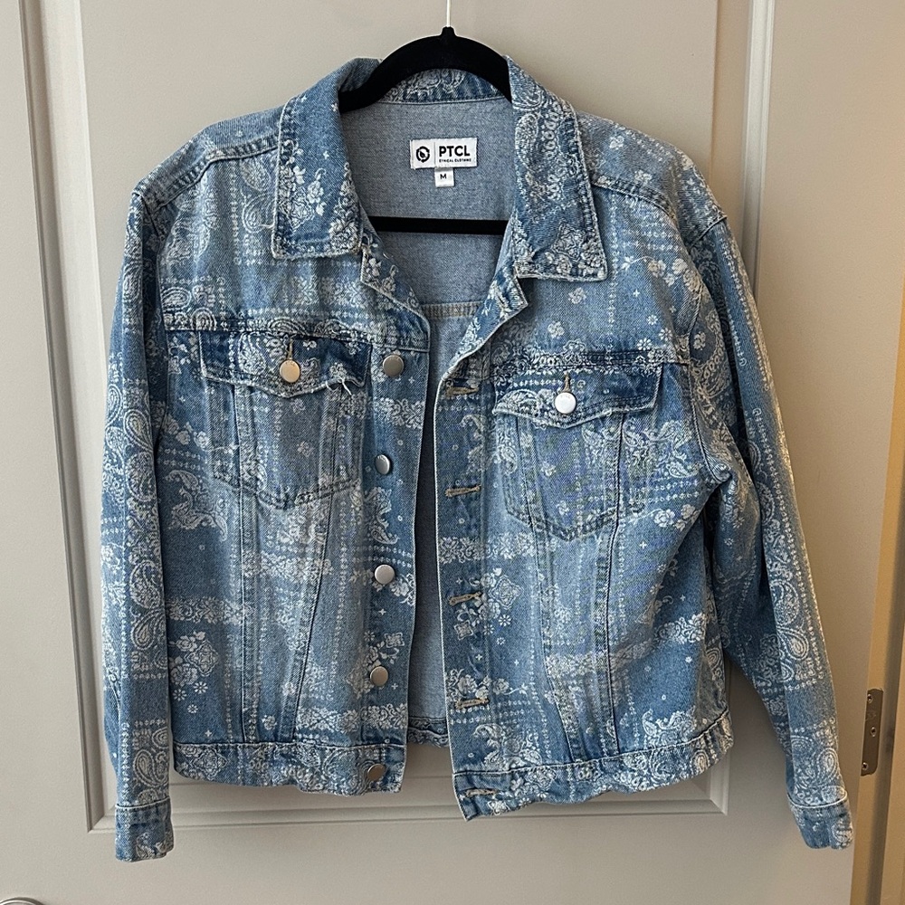 PTCL Blue Jean Jacket with Paisley Design